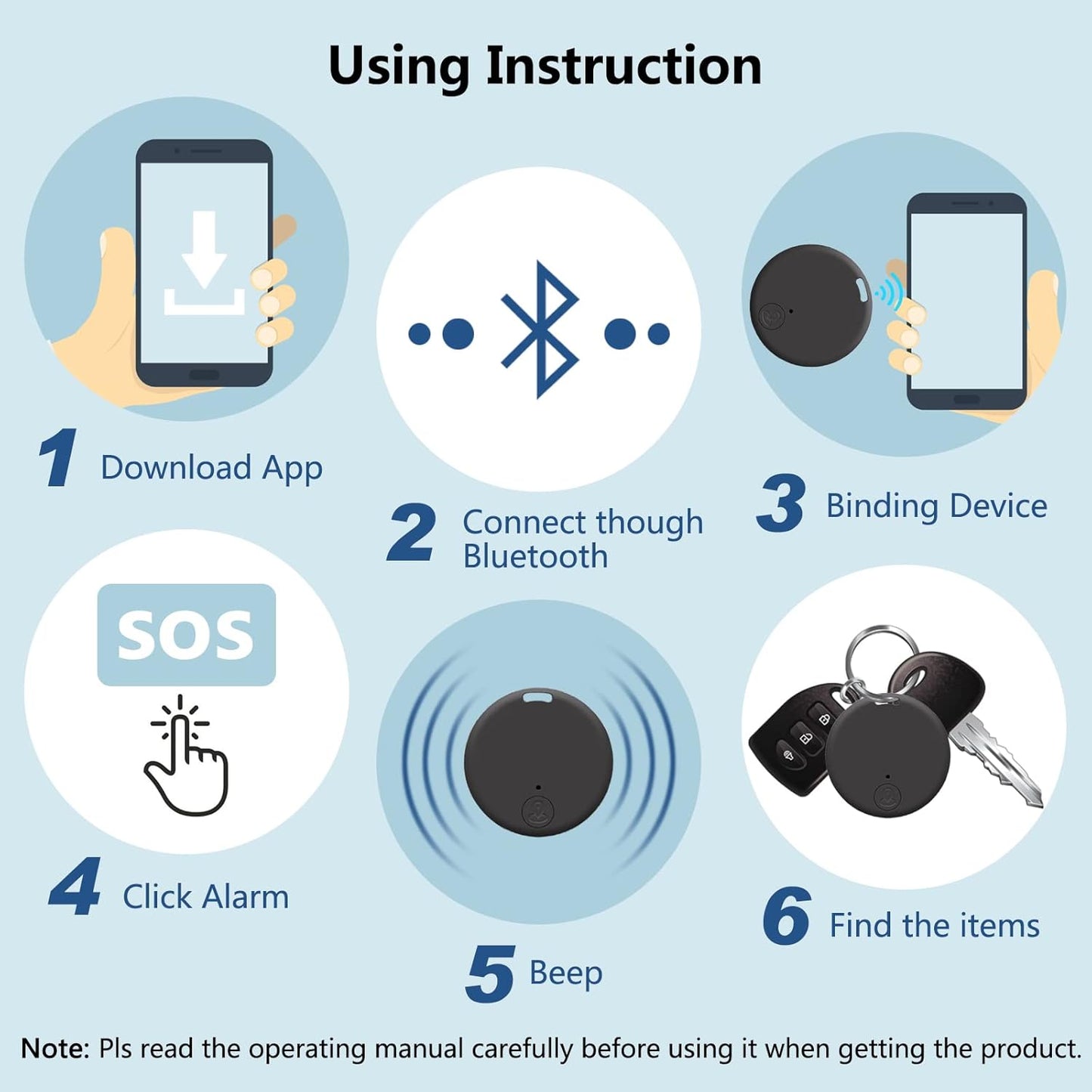 Mini GPS Tracker,Key Item Finder Locator,No Monthly Fee App for iOS/Android 2023 Latest,Portable Anti-Lost Bluetooth Tag Item Tracker for Luggages