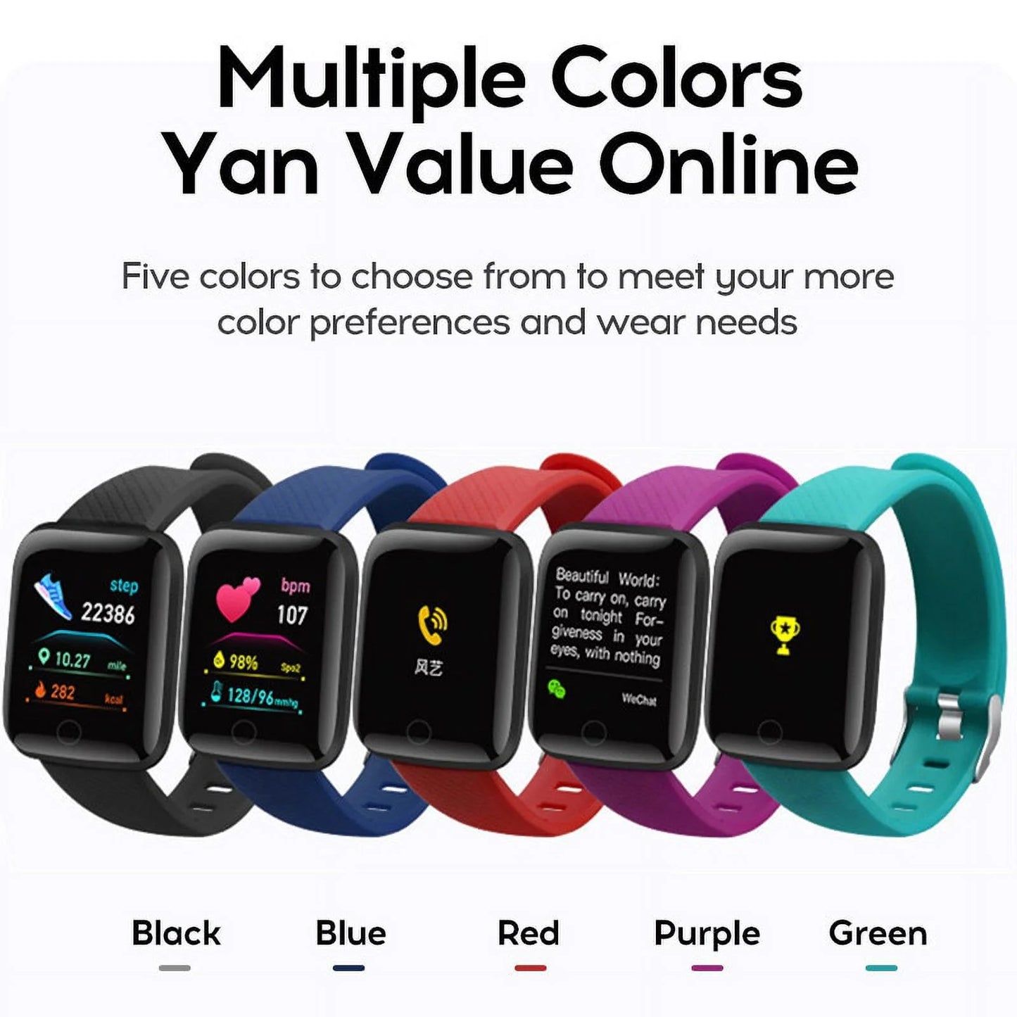 116plus Smart Watch Men Women Bluetooth Connected Phone Music Fitness Sports Bracelet Sleep Monitor Multifunctional Smartwatch