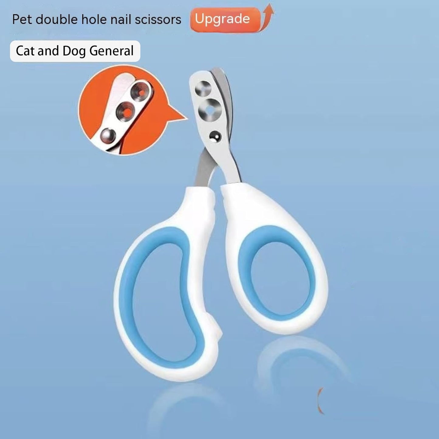 Cat Nail Clippers with Circular Cut Hole -Avoid Over Cutting Pet Nail Clippers -Sharp Angled Blade Professional Paw Trimmer Set for Novice Pet Families