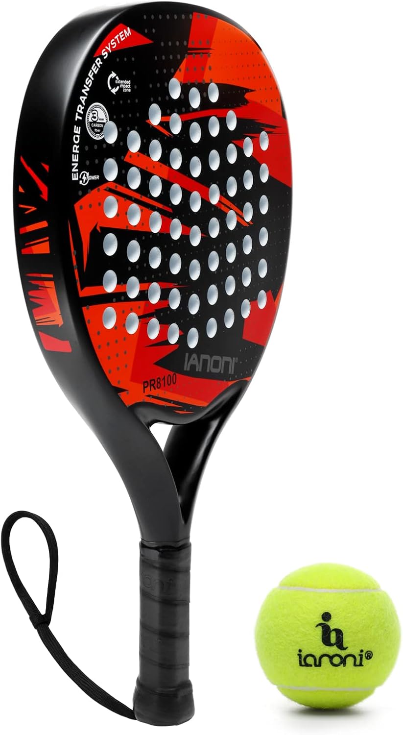 Padel Racket Carbon Fiber Surface with EVA Memory Flex Foam Core Padel Tennis Racquets Paddle Tennis Racket