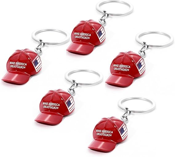 MAGA Hat Keychain,5PCS Trump Keychain 2024,Make American Great Again Keychain For Trump Supporters