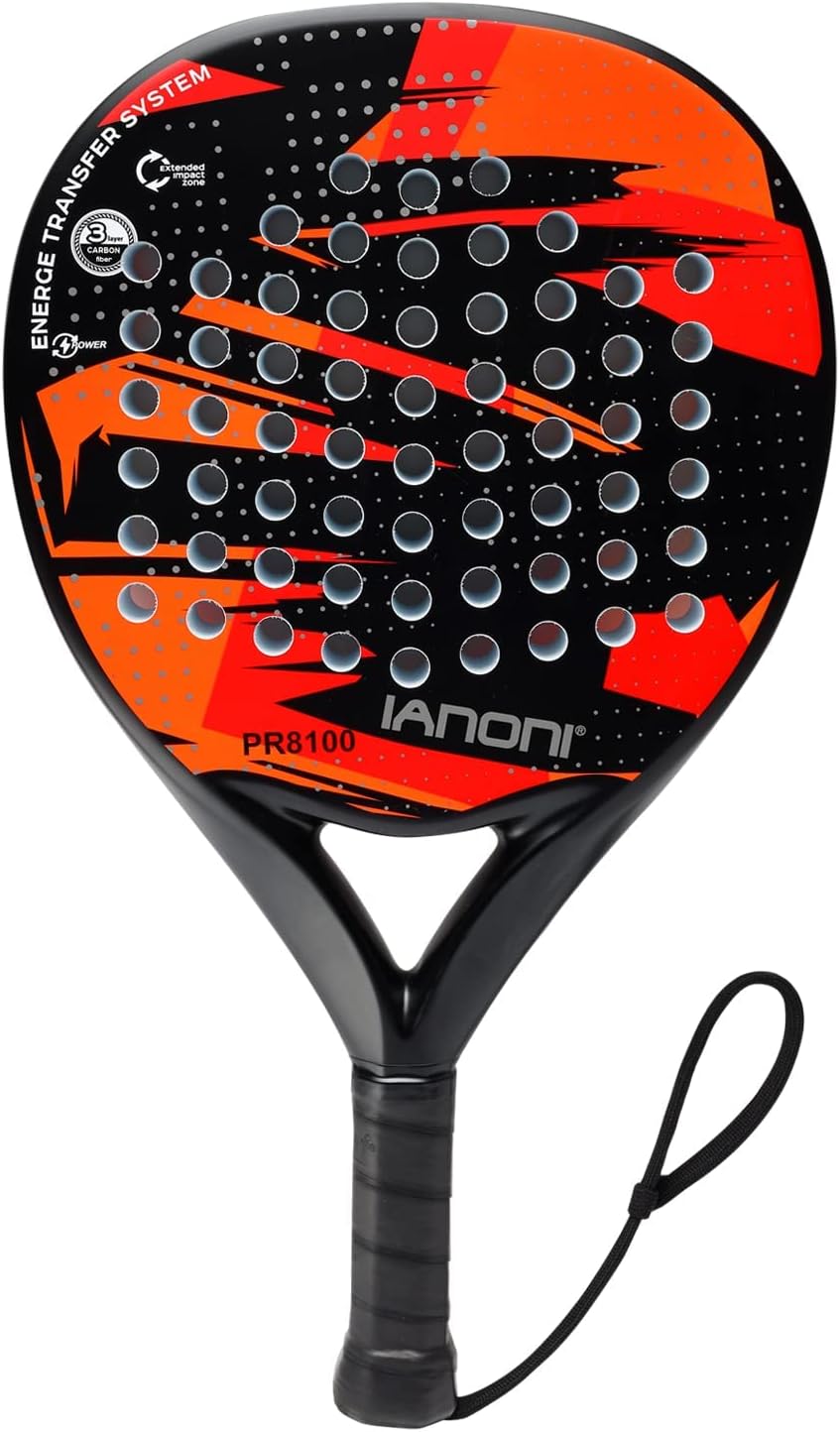 Padel Racket Carbon Fiber Surface with EVA Memory Flex Foam Core Padel Tennis Racquets Paddle Tennis Racket