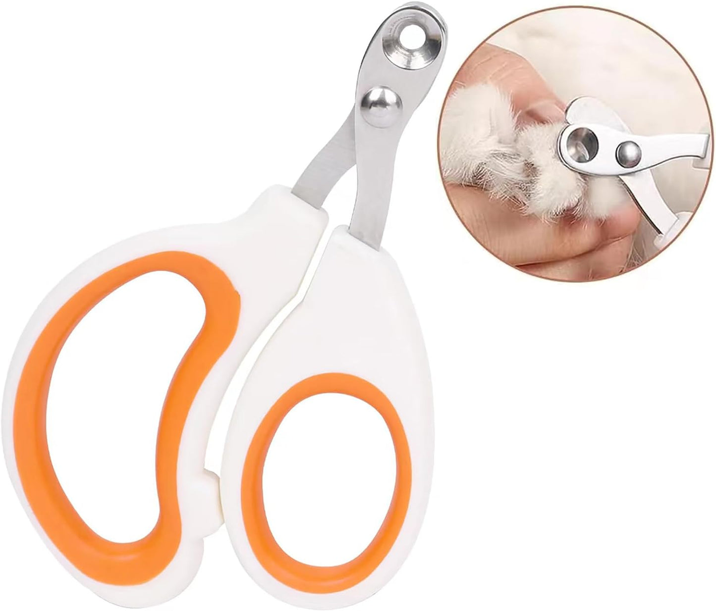 Cat Nail Clippers with Circular Cut Hole -Avoid Over Cutting Pet Nail Clippers -Sharp Angled Blade Professional Paw Trimmer Set for Novice Pet Families