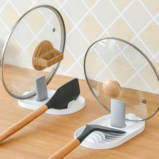 Foldable Nordic Style Pot Holder Lid Shovel Storage Rack Practical Multifunctional Utensils for Kitchen Supplies