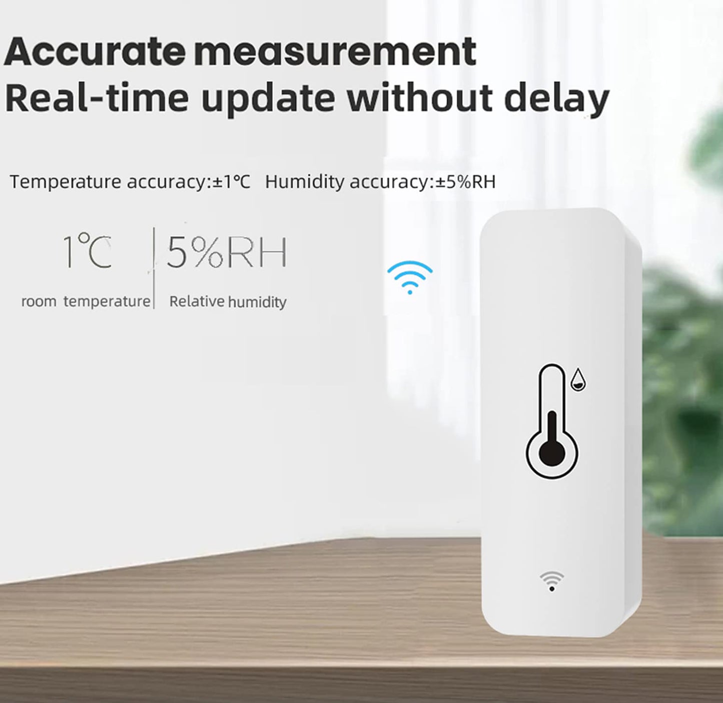 WiFi Temperature Humidity Sensor: Wireless Temperature Humidity Monitor with App Alert, Free Data Storage Export, Smart Indoor Thermometer Hygrometer Compatible with Alexa Google Assistan