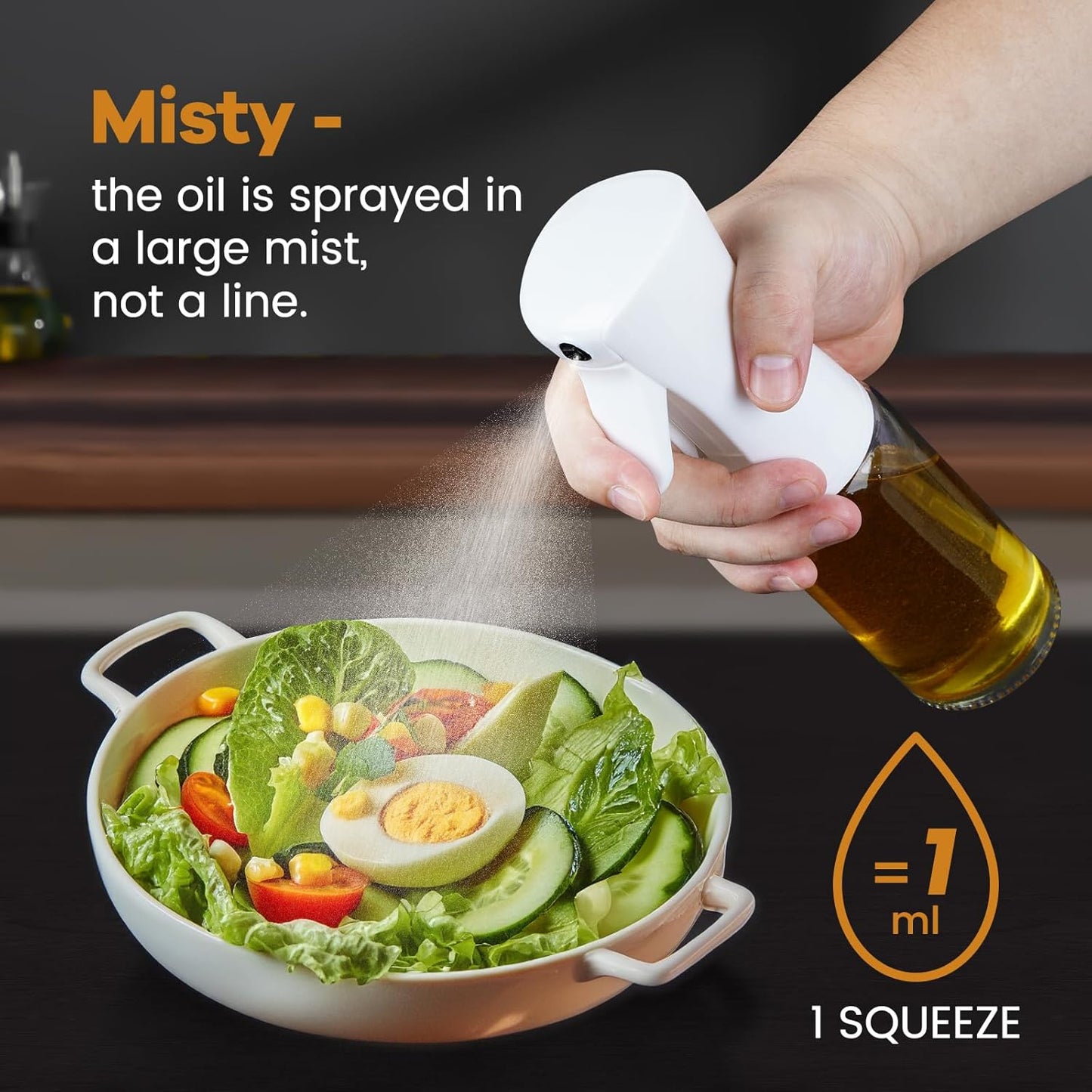 Oil Sprayer For Cooking, 2024 New Upgraded Olive Oil Sprayer and Dispenser for Kitchen, Food Grade Oil Spray Bottle for Cooking, Air Fryer, Deep Frying, BBQ