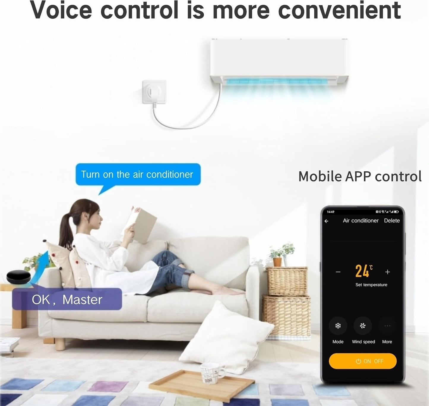 WiFi Smart IR Blaster, IR Remote Control Hub for Smart Home Automation, Infrared Universal Remote Control for TV AC AUD STB, Smart Devices Compatible with Alexa & Google Assistant