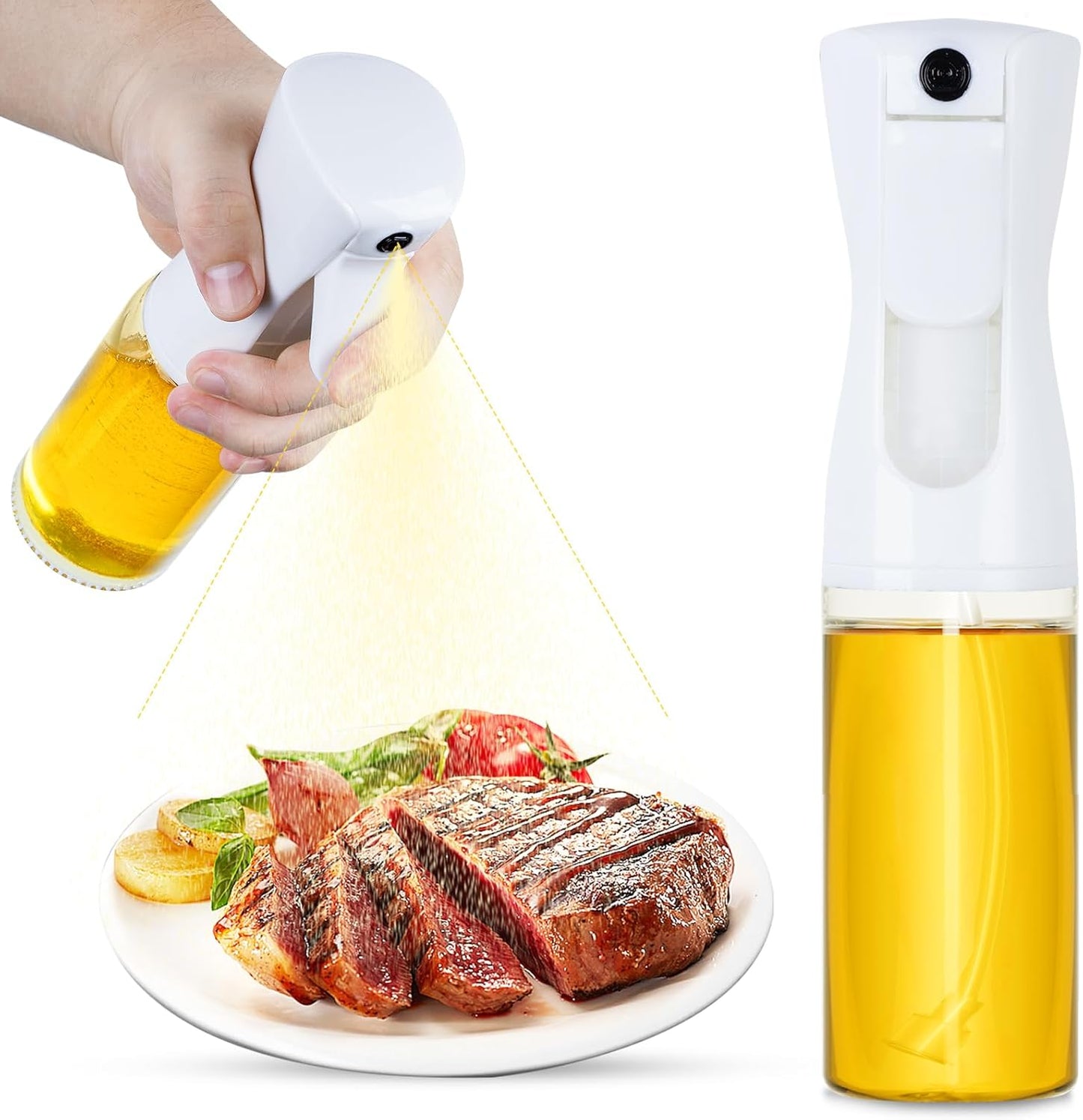 Oil Sprayer For Cooking, 2024 New Upgraded Olive Oil Sprayer and Dispenser for Kitchen, Food Grade Oil Spray Bottle for Cooking, Air Fryer, Deep Frying, BBQ