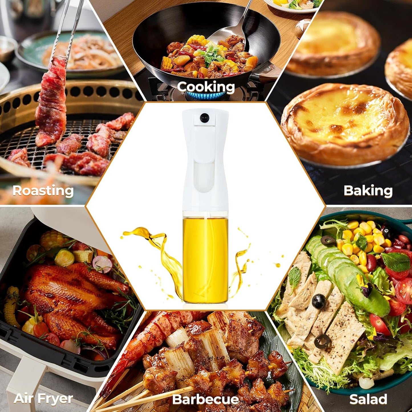 Oil Sprayer For Cooking, 2024 New Upgraded Olive Oil Sprayer and Dispenser for Kitchen, Food Grade Oil Spray Bottle for Cooking, Air Fryer, Deep Frying, BBQ