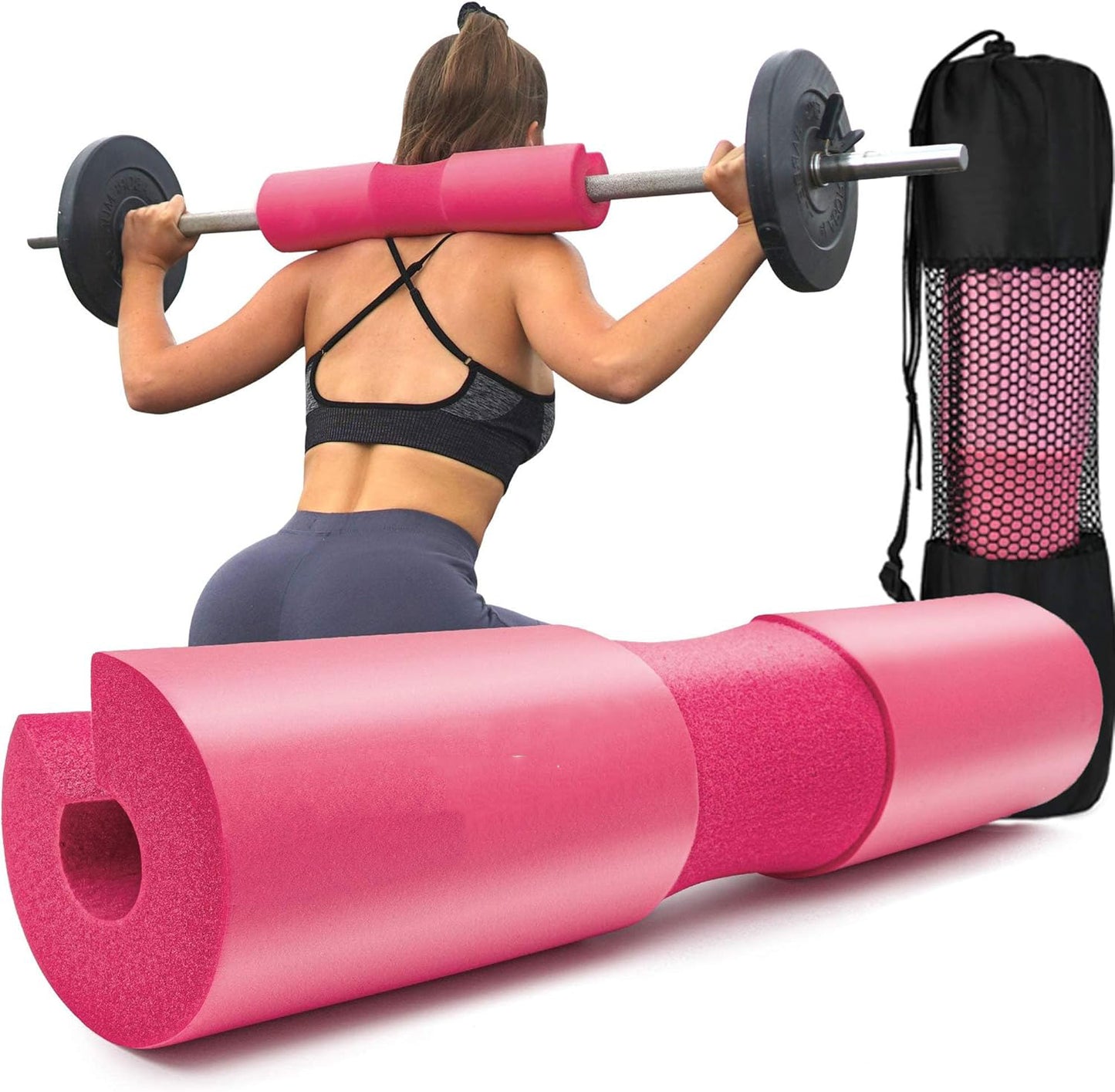 Squat Pad - Foam Barbell Pad for Squats Cushion, Lunges & Bar Padding for Hip Thrusts - Standard Weight Bar Pad - Provides Cushion to Neck and Shoulders While Training