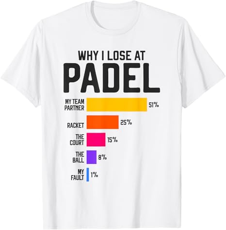 Why I Lose at Padel Tennis Funny Excuses for women and men T-Shirt