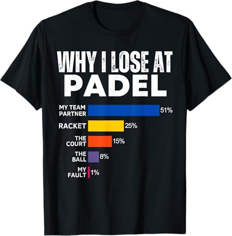 Why I Lose at Padel Tennis Funny Excuses for women and men T-Shirt