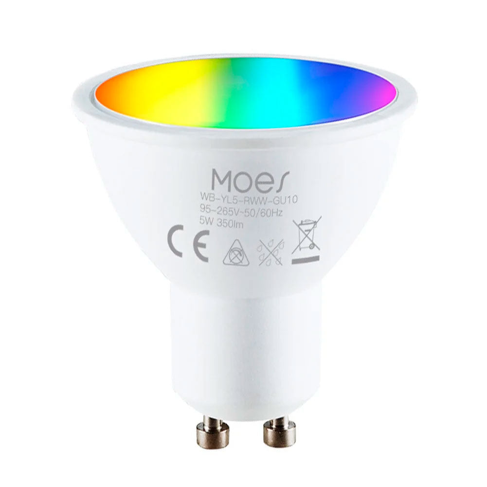 Smart LED Light Bulb, MoesHouse GU10 WiFi Smart Home Light Bulb, RGB Color Changing LED Compatible with Alexa and Google