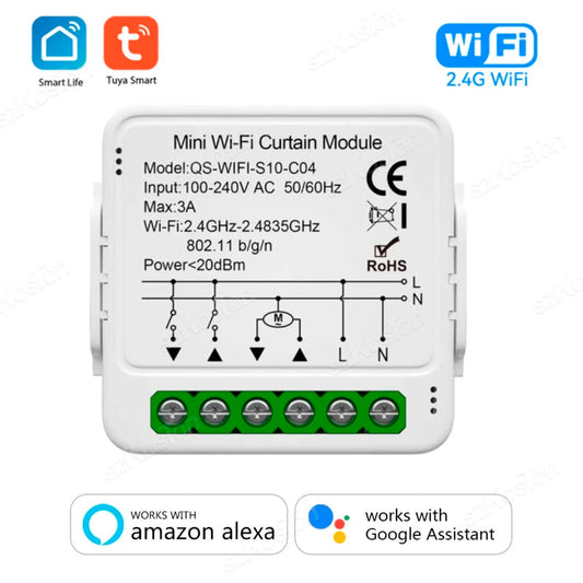 Tuya WiFi Zigbee Smart Curtain Switch Module for Roller Blinds Shutter Motor APP Control Works with Alexa Google Home Smart Life